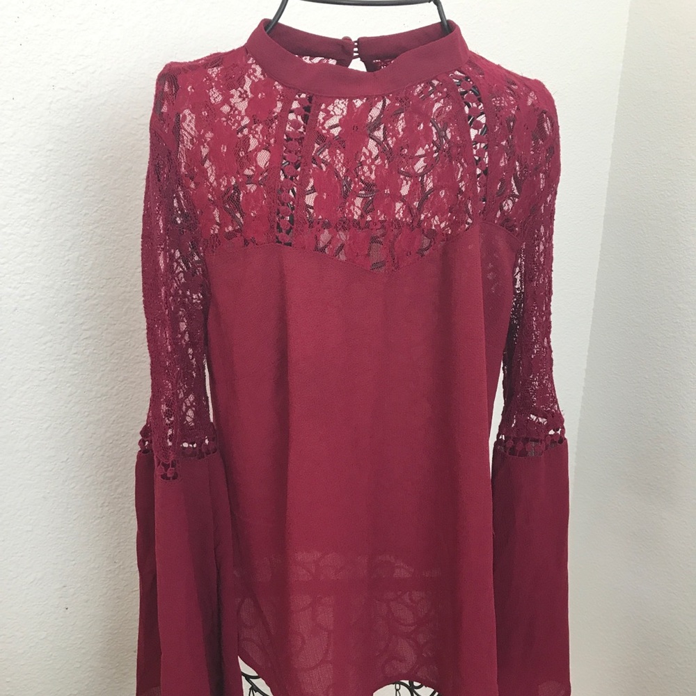 SELF ESTEEM Women's M Embroidered Long Sleeve Top